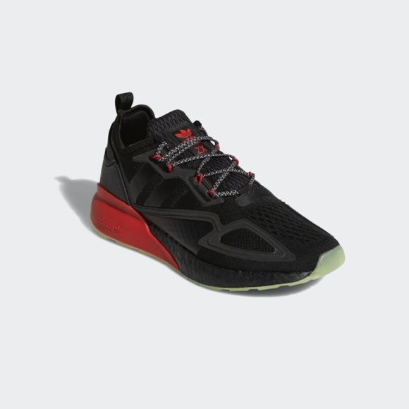 Adidas Originals Mens ZX 2K Boost Shoes Black Scarlet H01925 main image 5